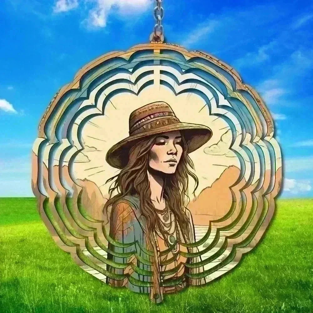 8 inch boho hippie  indoor /outside wind spinner